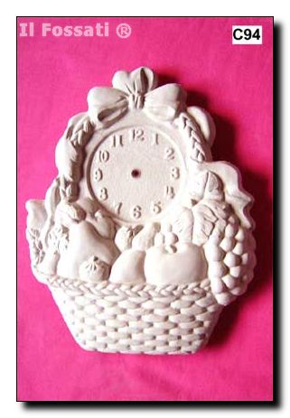 C94-Reloj con canasta frutas